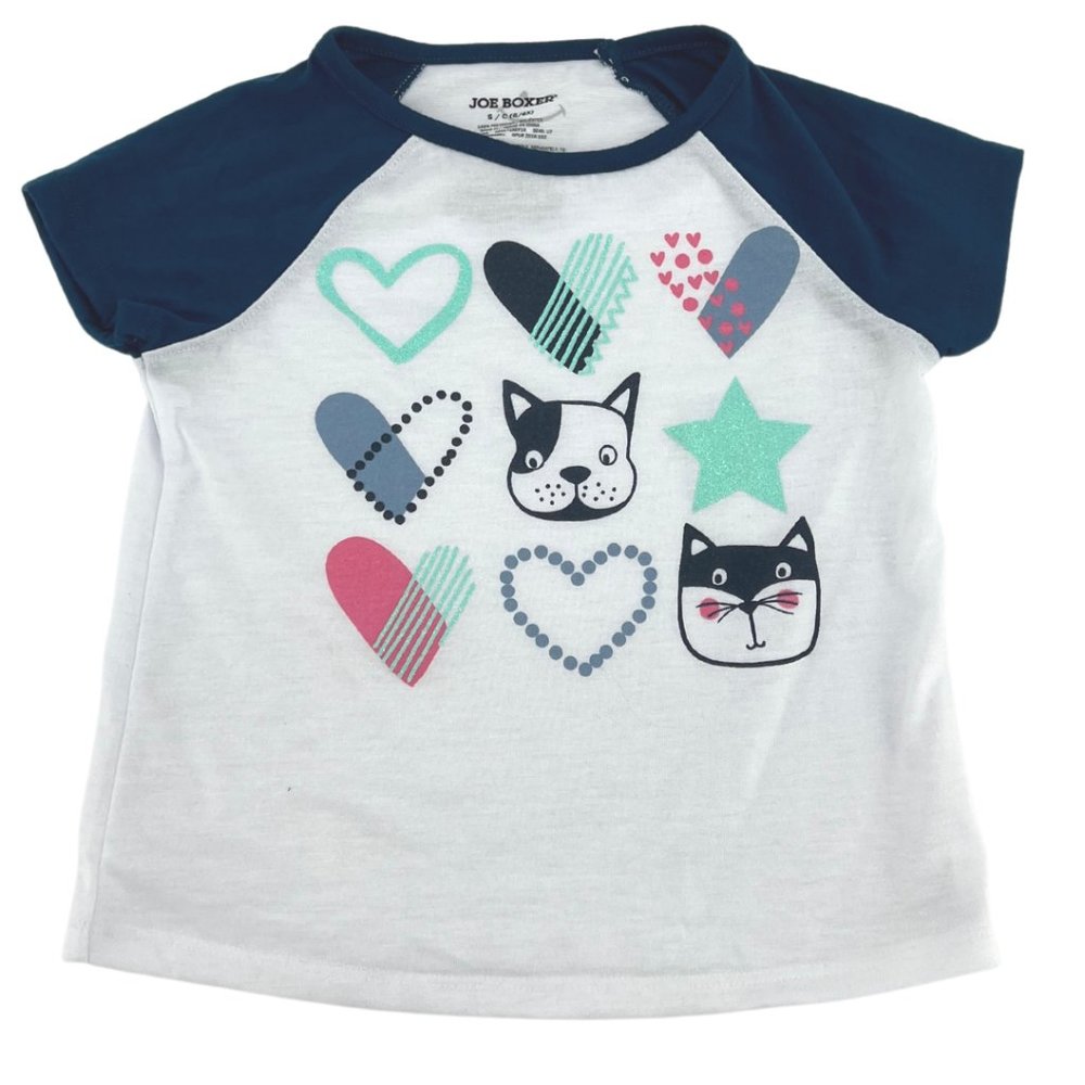 Joe Boxer | Girl's PJ Shirt | White & Blue | Small